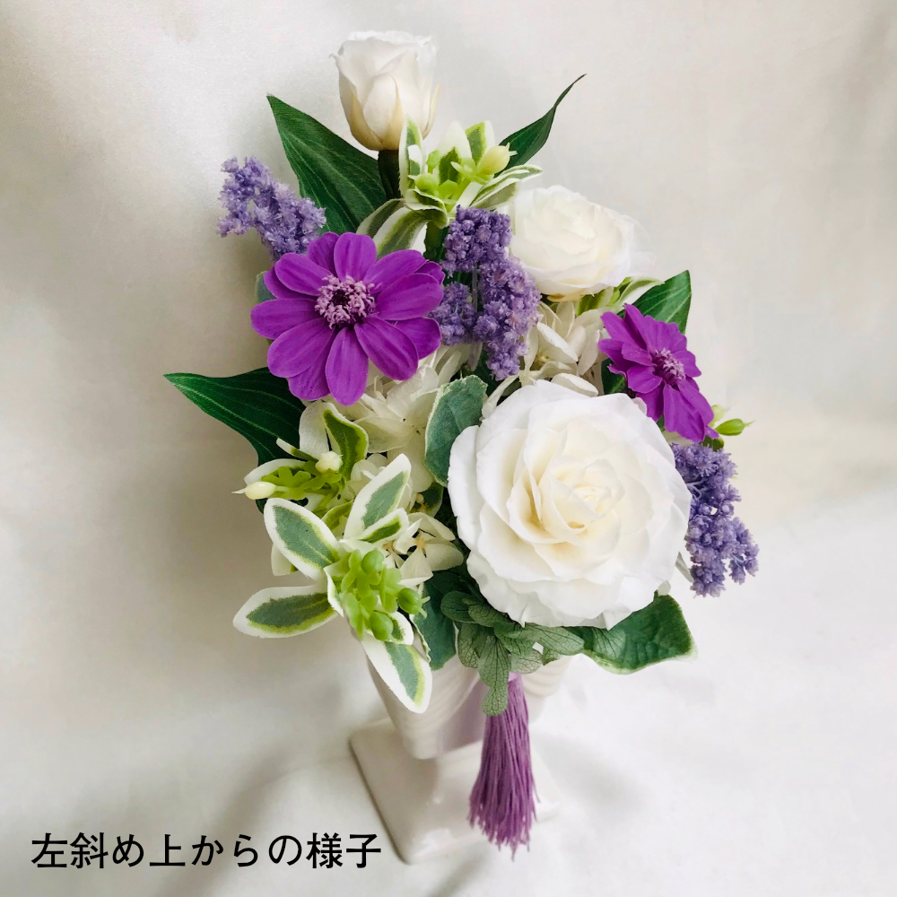 【お仏壇用の枯れない仏花】プリザーブドフラワー 送料無料 枯れない花 お仏壇 お供え花 お彼岸 仏壇飾り 小さめ バラ 花瓶 プレゼント インテリア 造花 ギフト - 画像 (4)