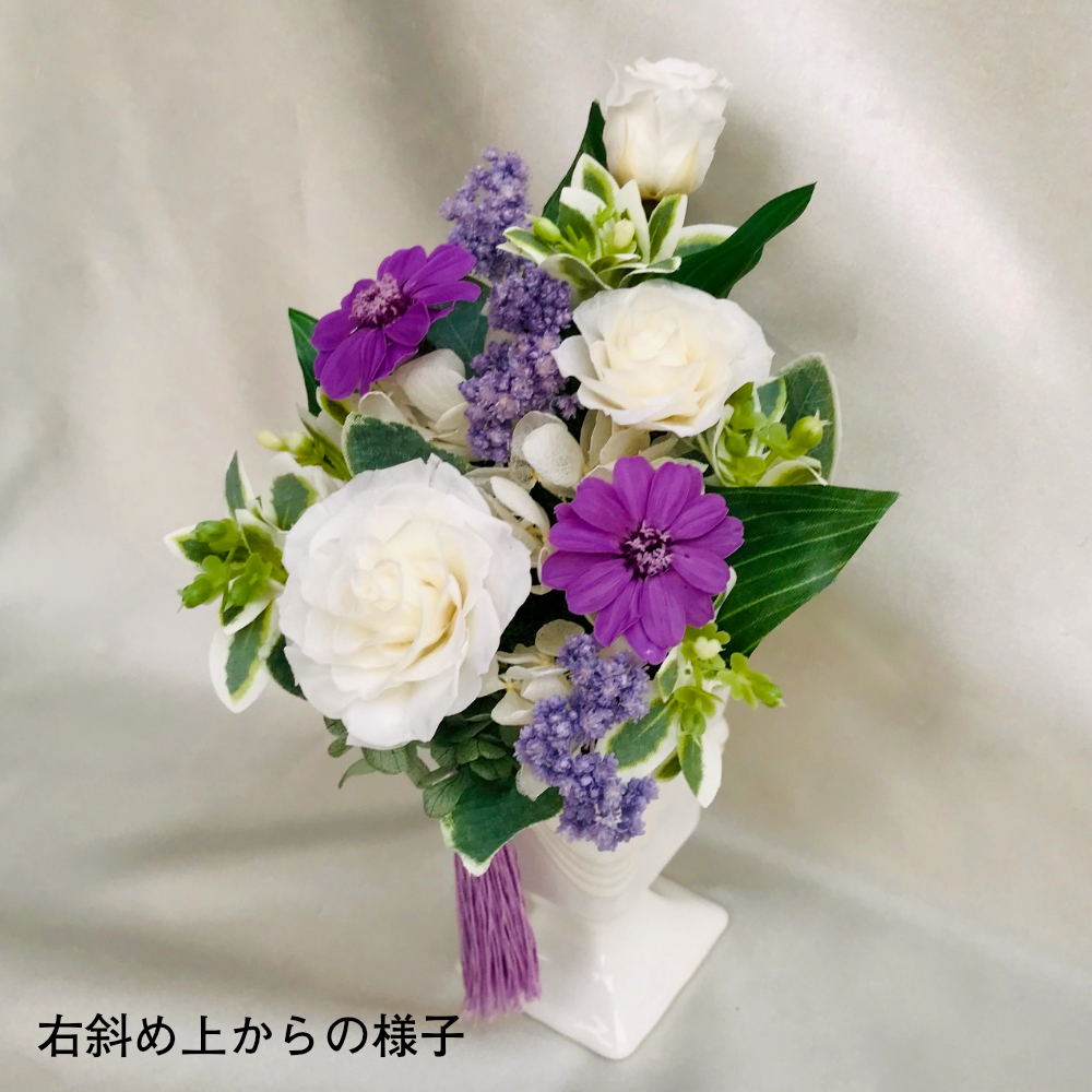 【お仏壇用の枯れない仏花】プリザーブドフラワー 送料無料 枯れない花 お仏壇 お供え花 お彼岸 仏壇飾り 小さめ バラ 花瓶 プレゼント インテリア 造花 ギフト - 画像 (3)