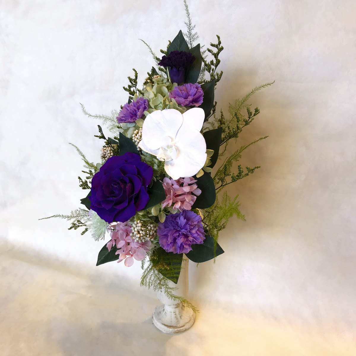 仏花 プリザーブドフラワー 送料無料 枯れない花 お仏壇 お供え花 お彼岸 仏壇飾り 花器付き 胡蝶蘭 バラ 菊 カーネーション プレゼント インテリア 造花 ギフト - 画像 (5)