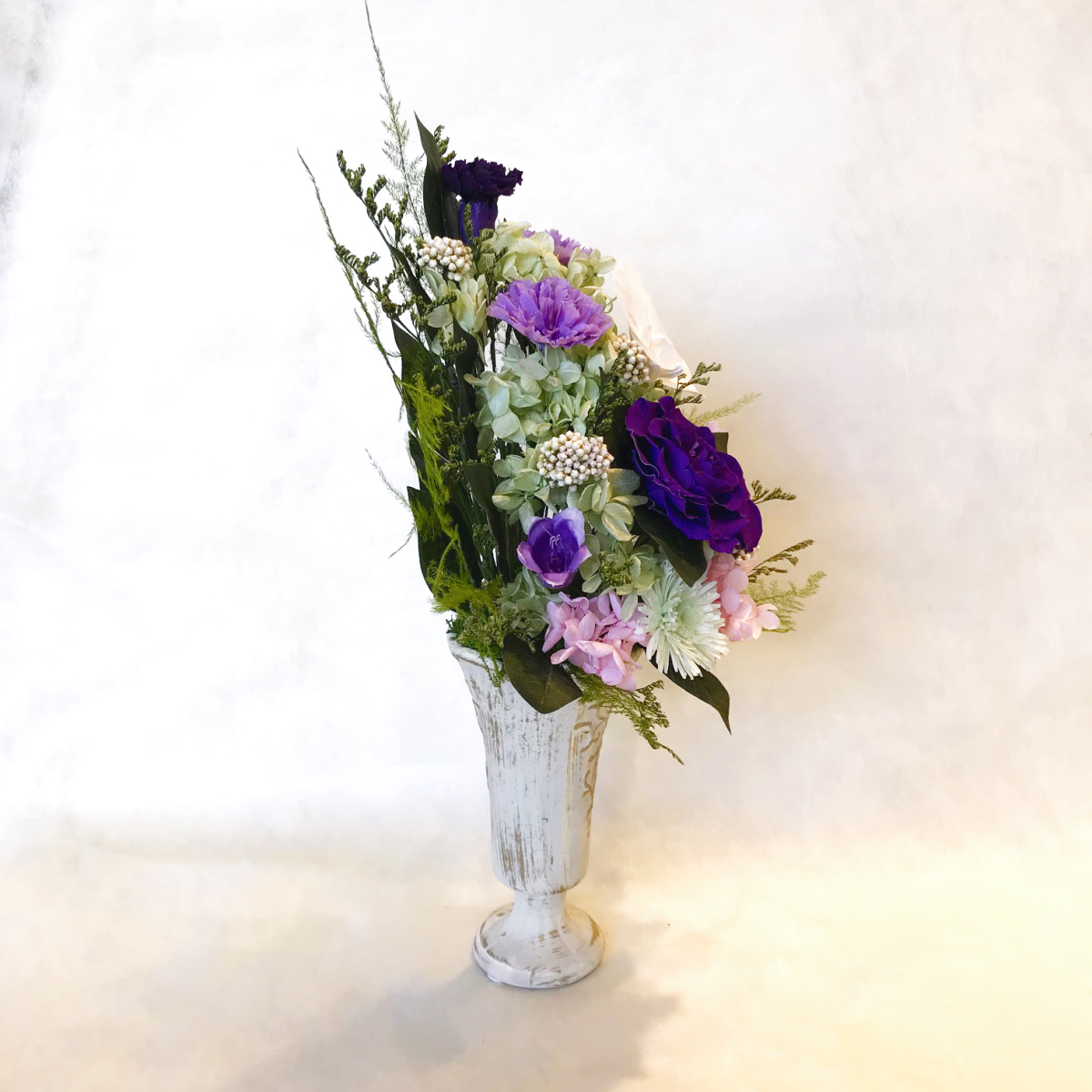 仏花 プリザーブドフラワー 送料無料 枯れない花 お仏壇 お供え花 お彼岸 仏壇飾り 花器付き 胡蝶蘭 バラ 菊 カーネーション プレゼント インテリア 造花 ギフト - 画像 (6)