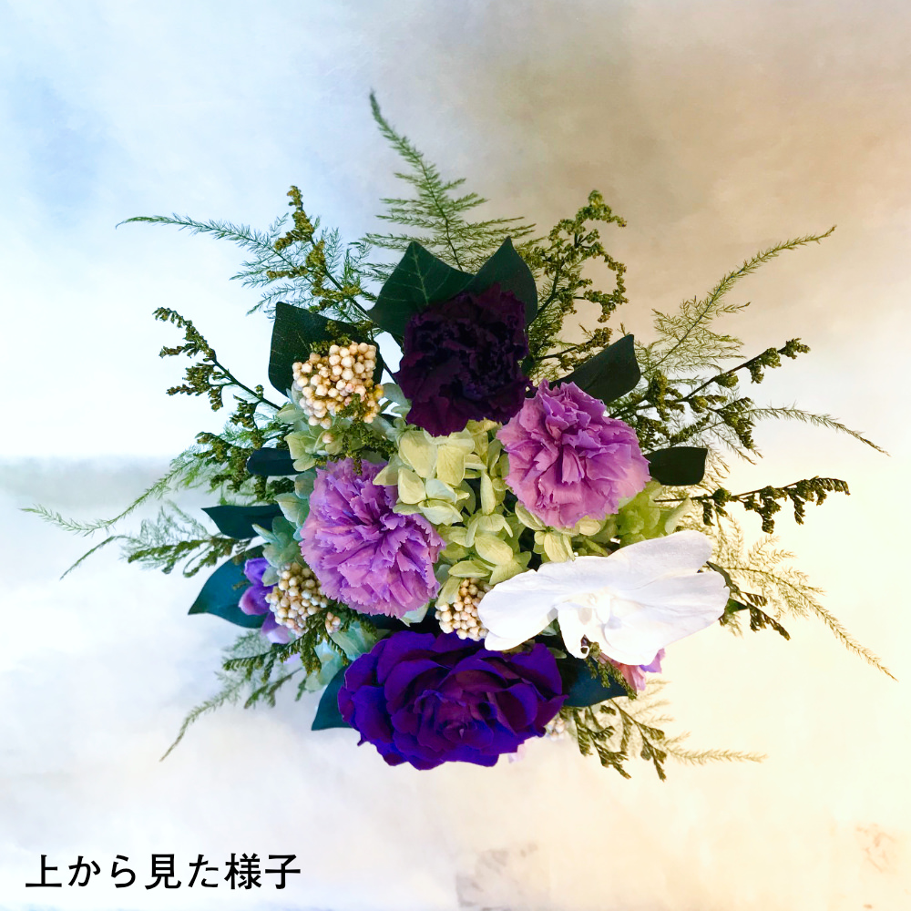 仏花 プリザーブドフラワー 送料無料 枯れない花 お仏壇 お供え花 お彼岸 仏壇飾り 花器付き 胡蝶蘭 バラ 菊 カーネーション プレゼント インテリア 造花 ギフト - 画像 (8)