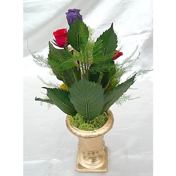 仏花 プリザーブドフラワー 送料無料 枯れない花 お仏壇 お供え花 お彼岸 仏壇飾り 花器付き デンファレ バラ プレゼント インテリア 造花 ギフト - 画像 (4)