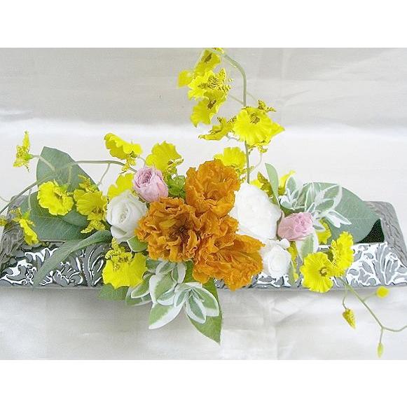 仏花 プリザーブドフラワー 送料無料 枯れない花 お仏壇 お供え花 お彼岸 仏壇飾り 雫トルコキキョウとバラ 横置き プレゼント インテリア 造花 ギフト - 画像 (2)