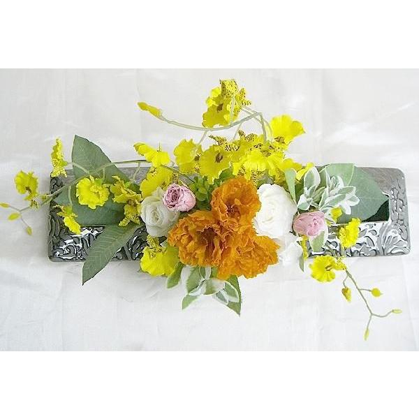 仏花 プリザーブドフラワー 送料無料 枯れない花 お仏壇 お供え花 お彼岸 仏壇飾り 雫トルコキキョウとバラ 横置き プレゼント インテリア 造花 ギフト - 画像 (4)