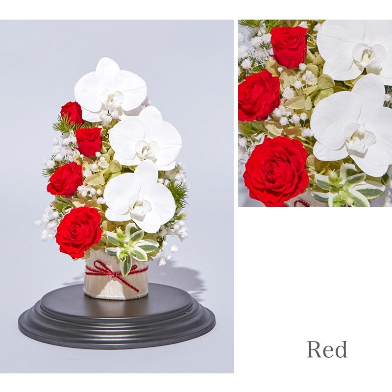 プリザーブドフラワー 送料無料 お祝い 誕生日 枯れない花 胡蝶蘭 バラ 結婚 出産 敬老の日 プレゼント インテリア 造花 ギフト - 画像 (3)