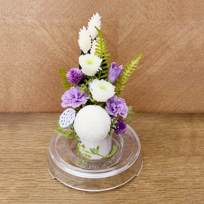 仏花 プリザーブドフラワー 送料無料 枯れない花 お仏壇 お供え花 お彼岸 仏壇飾り フラワードーム Lサイズ プレゼント インテリア 造花 ギフト - 画像 (3)