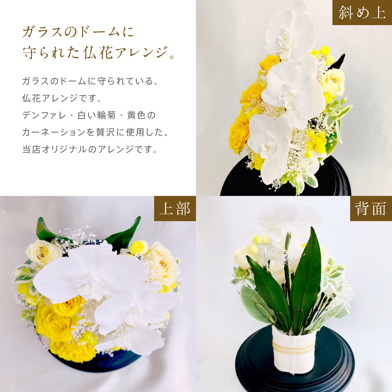 プリザーブドフラワー 送料無料 お祝い 誕生日 枯れない花 胡蝶蘭 バラ 結婚 出産 敬老の日 プレゼント インテリア 造花 ギフト - 画像 (11)