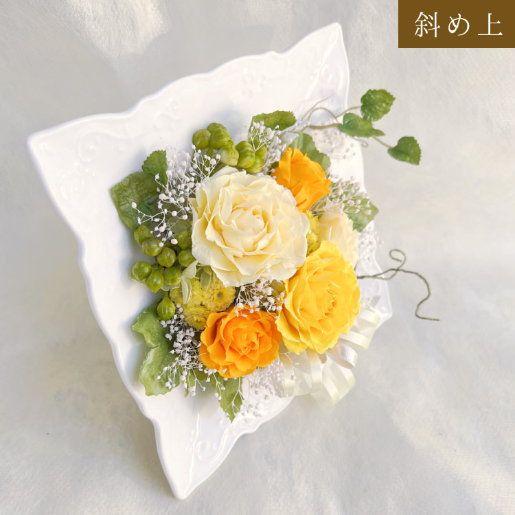 【お祝い用の枯れない花インテリア】咲き続ける美しいバラのプリザーブドフラワーのブーケフレーム花飾り(陶器の花器付き)ケース有無選べます - 画像 (68)