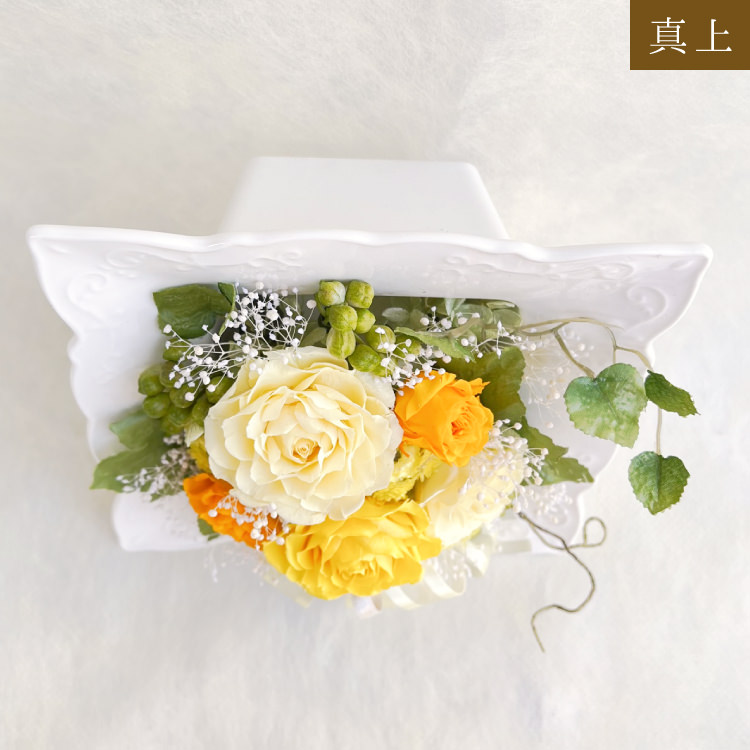 【お祝い用の枯れない花インテリア】咲き続ける美しいバラのプリザーブドフラワーのブーケフレーム花飾り(陶器の花器付き)ケース有無選べます - 画像 (72)