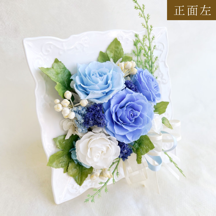 【お祝い用の枯れない花インテリア】咲き続ける美しいバラのプリザーブドフラワーのブーケフレーム花飾り(陶器の花器付き)ケース有無選べます - 画像 (34)