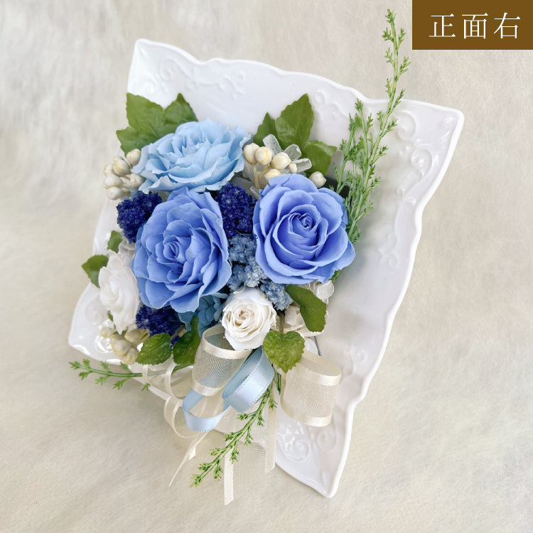 【お祝い用の枯れない花インテリア】咲き続ける美しいバラのプリザーブドフラワーのブーケフレーム花飾り(陶器の花器付き)ケース有無選べます - 画像 (33)