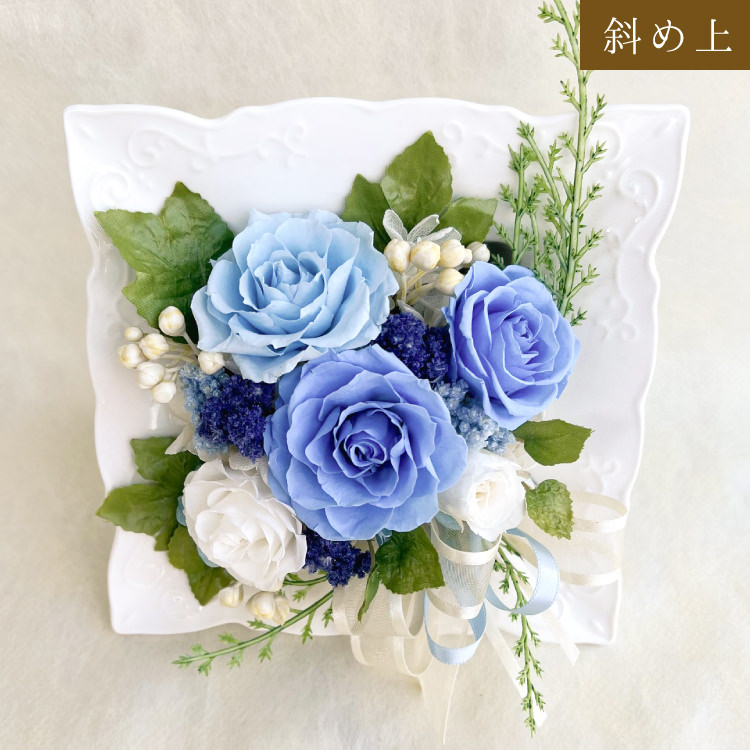 【お祝い用の枯れない花インテリア】咲き続ける美しいバラのプリザーブドフラワーのブーケフレーム花飾り(陶器の花器付き)ケース有無選べます - 画像 (35)
