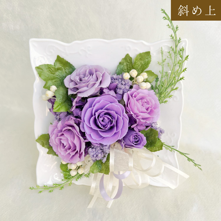 【お祝い用の枯れない花インテリア】咲き続ける美しいバラのプリザーブドフラワーのブーケフレーム花飾り(陶器の花器付き)ケース有無選べます - 画像 (24)