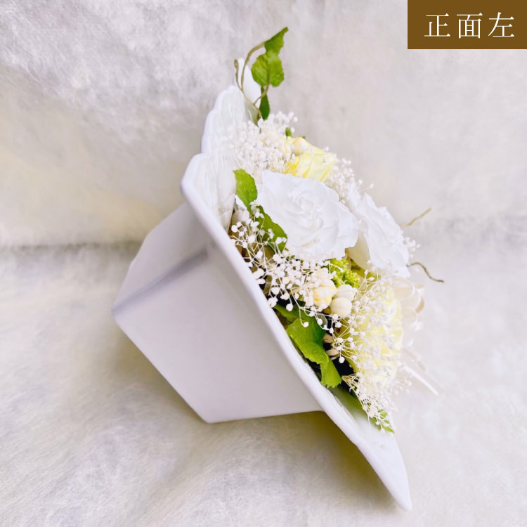 【お祝い用の枯れない花インテリア】咲き続ける美しいバラのプリザーブドフラワーのブーケフレーム花飾り(陶器の花器付き)ケース有無選べます - 画像 (57)