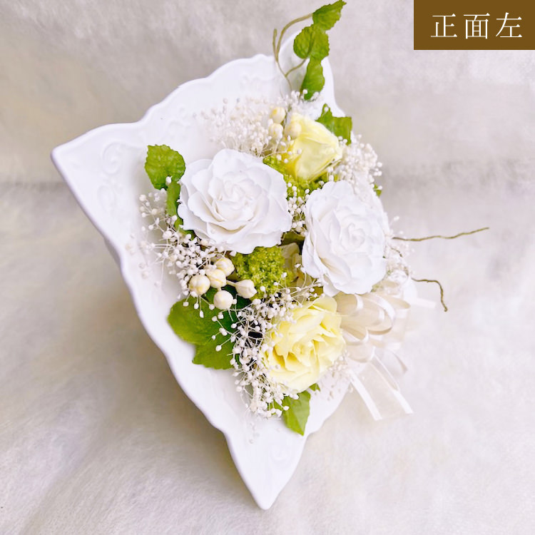 【お祝い用の枯れない花インテリア】咲き続ける美しいバラのプリザーブドフラワーのブーケフレーム花飾り(陶器の花器付き)ケース有無選べます - 画像 (56)