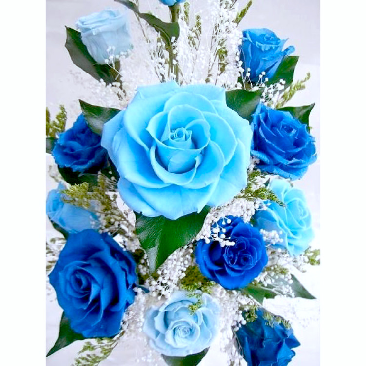 【お祝いに枯れない花】豪華なバラのプリザーブドフラワー全2色の造花インテリア - 画像 (5)