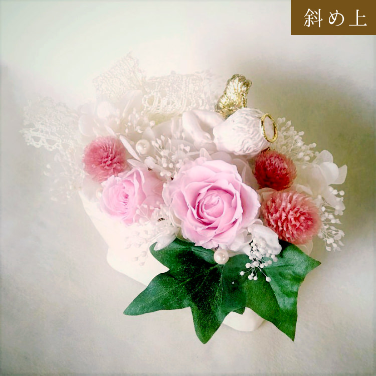 プリザーブドフラワー 送料無料 お祝い 誕生日 枯れない花 エンジェルブーケ 枯れない花束 天使 プレゼント インテリア 造花 ギフト - 画像 (6)