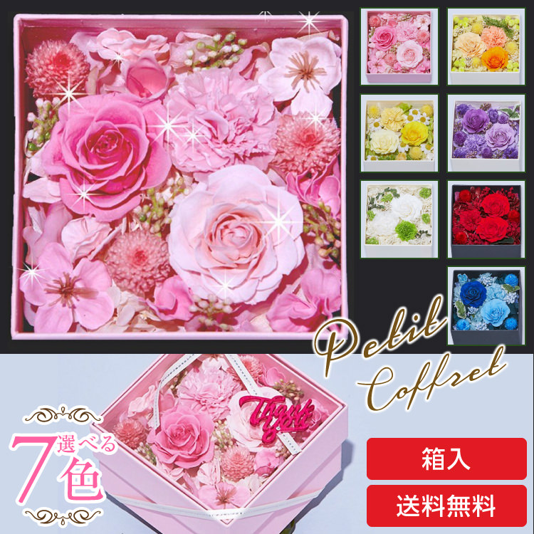 プリザーブドフラワー 送料無料 お祝い 誕生日 枯れない花 バラ カーネーション 小さめ プレゼント インテリア 造花 ギフト