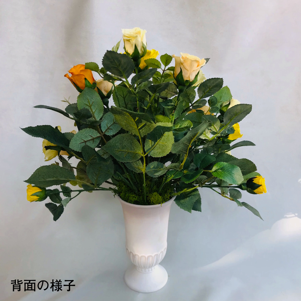 【お祝いに枯れない花飾り】バラと紫陽花のプリザーブドフラワーインテリア(花器付き)造花の花ギフト - 画像 (4)