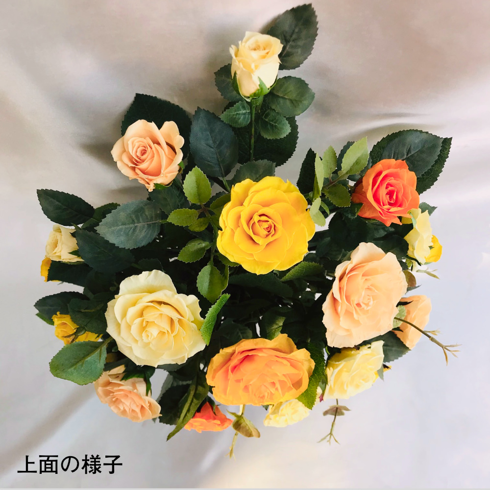 【お祝いに枯れない花飾り】バラと紫陽花のプリザーブドフラワーインテリア(花器付き)造花の花ギフト - 画像 (5)