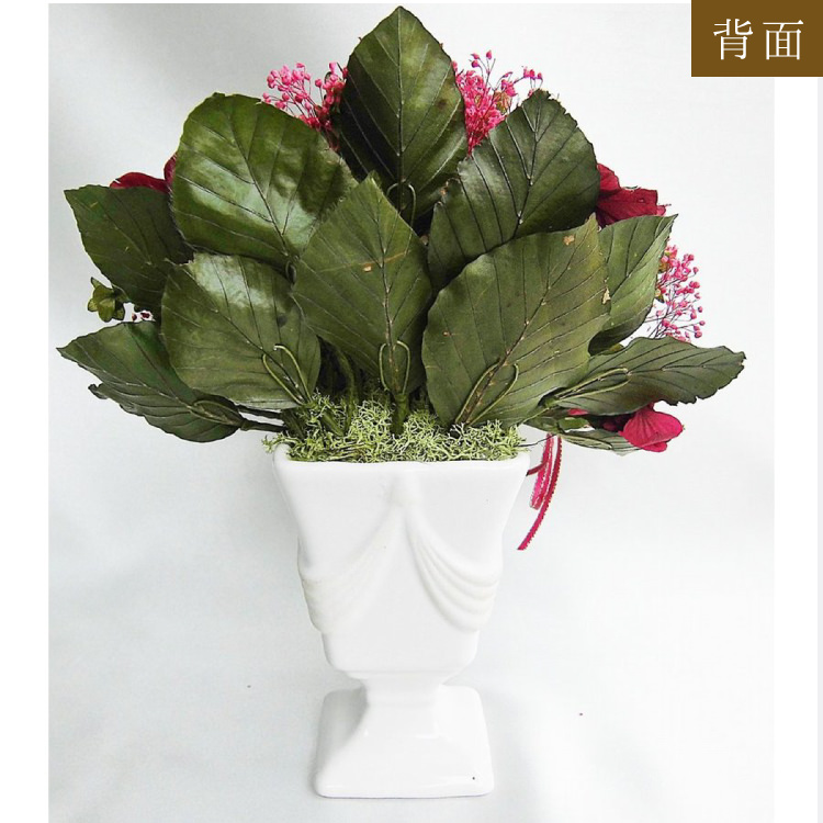 【お祝い用・枯れない花ギフト】バラと小花の豪華プリザーブドフラワー「ブーケ」(花器付き)水交換不要のインテリア ギフト - 画像 (18)